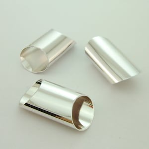 5pcs Silber handgefertigtes echtes Silber beschichtet Oval geschnitten Rohre Abstandshalter 7x26mm 0110-0307-2