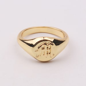 2 Sets Custom and Craftsmen Handmade Unique A-Z 26 Old English Initials Signet Rings, or Choose the Letters You Want Brands Boutique Factory