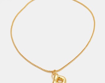 Handmade 16kt Gold Filled Three-Dimensional P-Shaped Pendant Factory For Brands Boutique.
