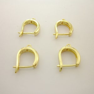 1 Pair DAINTY Handmade Chic Stylish Chunky Round Genuine 14k Gold Plated Brass Hoop Earrings With Link, Limited Stock 0801-2021-1