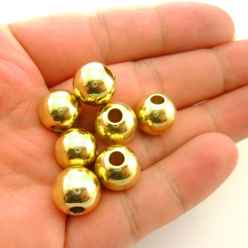 12pcs 12mm Versatile SOLID Large Raw Brass Ball Beads Chunky Etsy