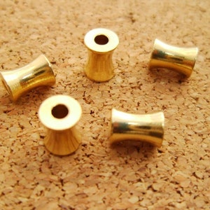 30pcs 4x6mm High-quality Solid Raw Brass Tube Bamboo Spacer Beads 0101-0508