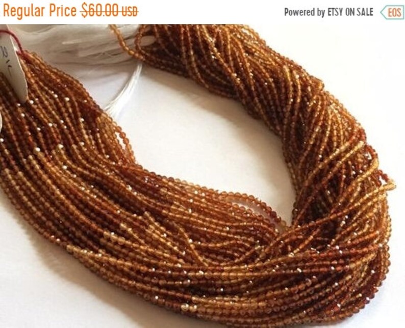 14 inch strand ON SALE 50 /% Exclusive Quality Hessonite Garnet Micro faceted Roundell 2-2.25 mm approx 10 strands