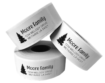 Fir Tree Return Address Labels | Wedding Address Labels, Custom Address Labels, Save the Date, Personalized Name Labels, Address Stickers