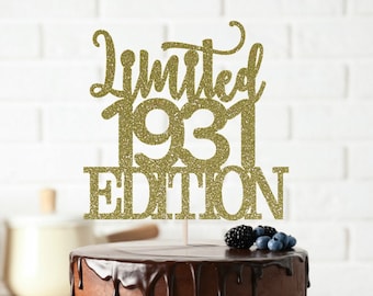 40th Birthday Cake Topper-Quarante 40 /& Fabulous Topper-paillettes bleu foncé