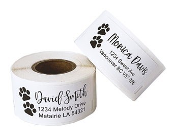 Paw Print Return Address Labels | Dog Paw Print, Wedding Address Labels, Custom Address Labels, Personalized Name Labels, Address Stickers