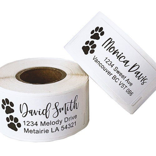 Paw Print Return Address Labels Dog Paw Print Wedding Etsy