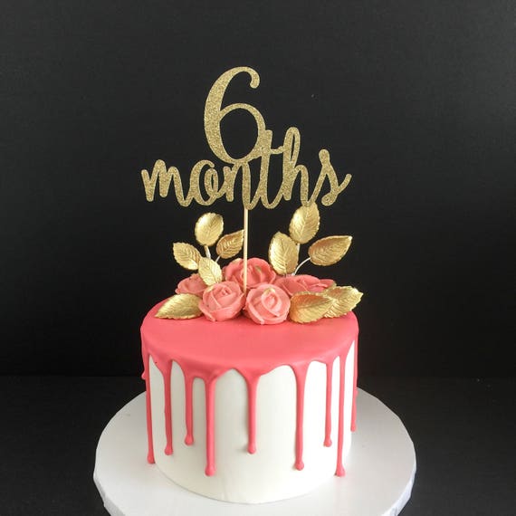 Gold Glitter 6 Months Birthday Cake Topper Half Birthday ... Gold Glitter 6 Months Birthday Cake Topper Half Birthday ...