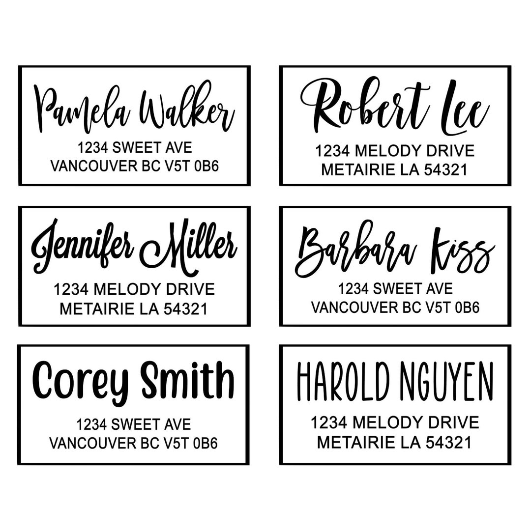 100 Address Label Stickers Personalized Name Labels, Wedding Address