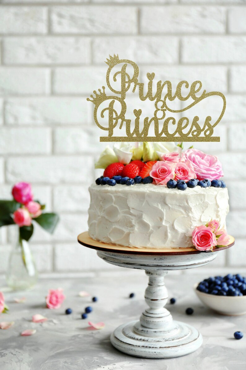Prince And Princess Cake Topper Baby Shower Cake Topper Etsy