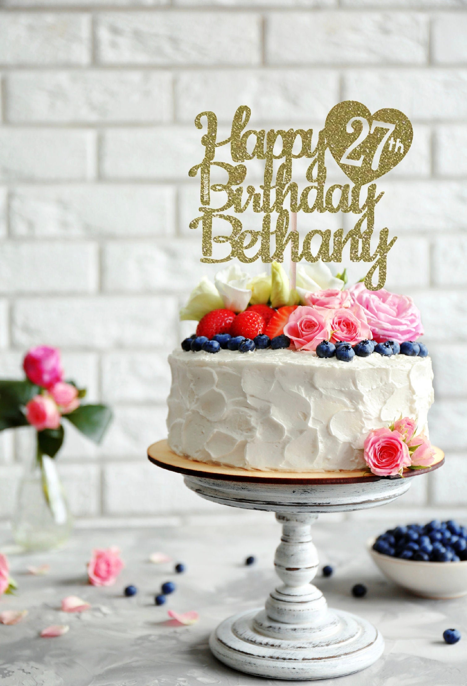 ANY NAME Happy 27th Birthday Cake Topper 27th Birthday - Etsy Sweden
