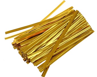 500 Gold Metallic Twist Ties