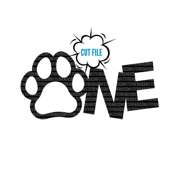 One Svg Dog Birthday Party Decorations Puppy Cake Topper Etsy