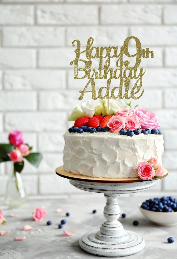 ANY NAME Happy 9th Birthday Cake Topper 9th Birthday | Etsy Canada