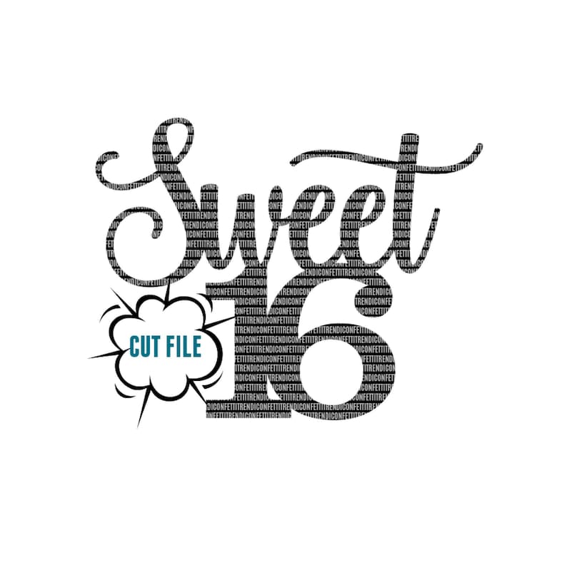 Download Sweet 16 SVG Birthday svg Files Cake Topper svg Birthday ...