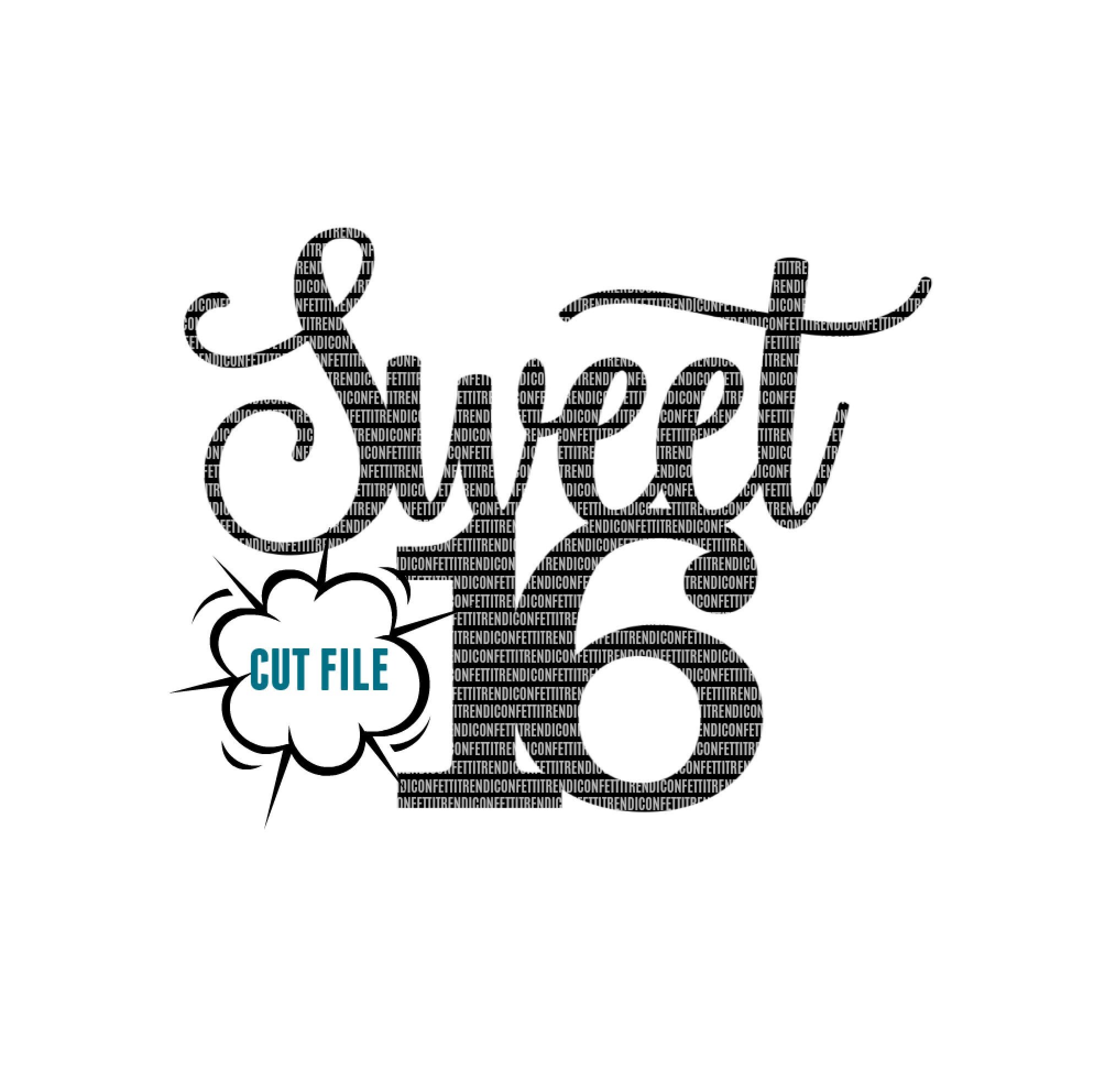 Free Free 310 Sweet 16 Cake Topper Svg SVG PNG EPS DXF File