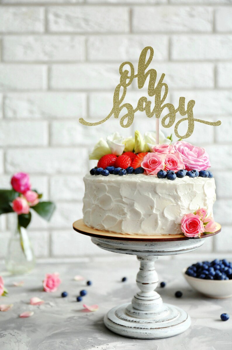 Cake Toppers & Picks Baby Boy Cake Topper Baby Shower Cake Topper Oh