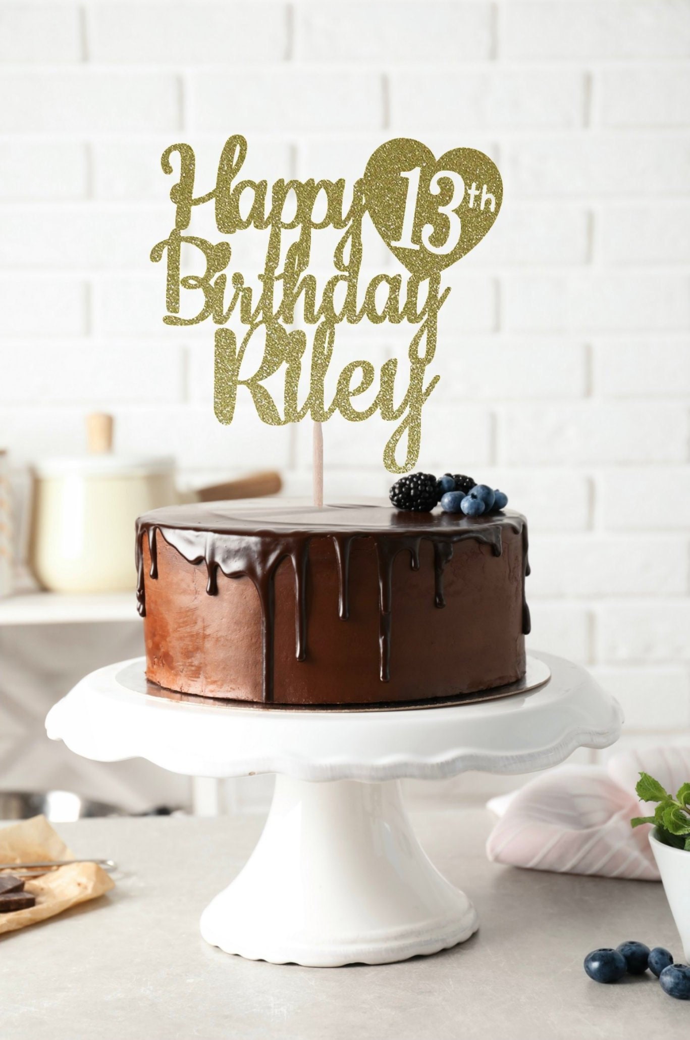 Any Name Happy 13th Birthday Cake Topper 13th Birthday Etsy Any Name Happy 13th Birthday Cake Topper 13th Birthday Etsy