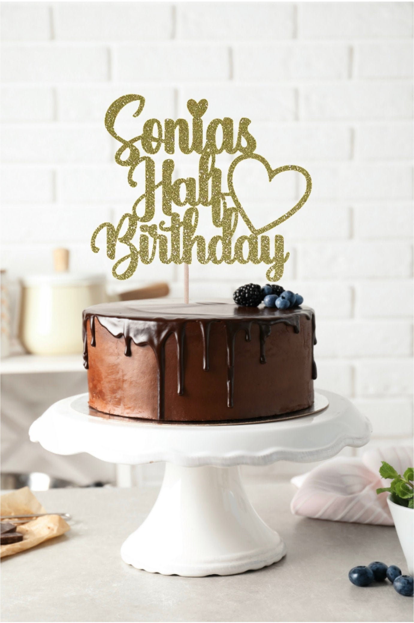 Any Name Half Birthday Cake Topper Birthday Cake Topper 6 Etsy Any Name Half Birthday Cake Topper Birthday Cake Topper 6 Etsy