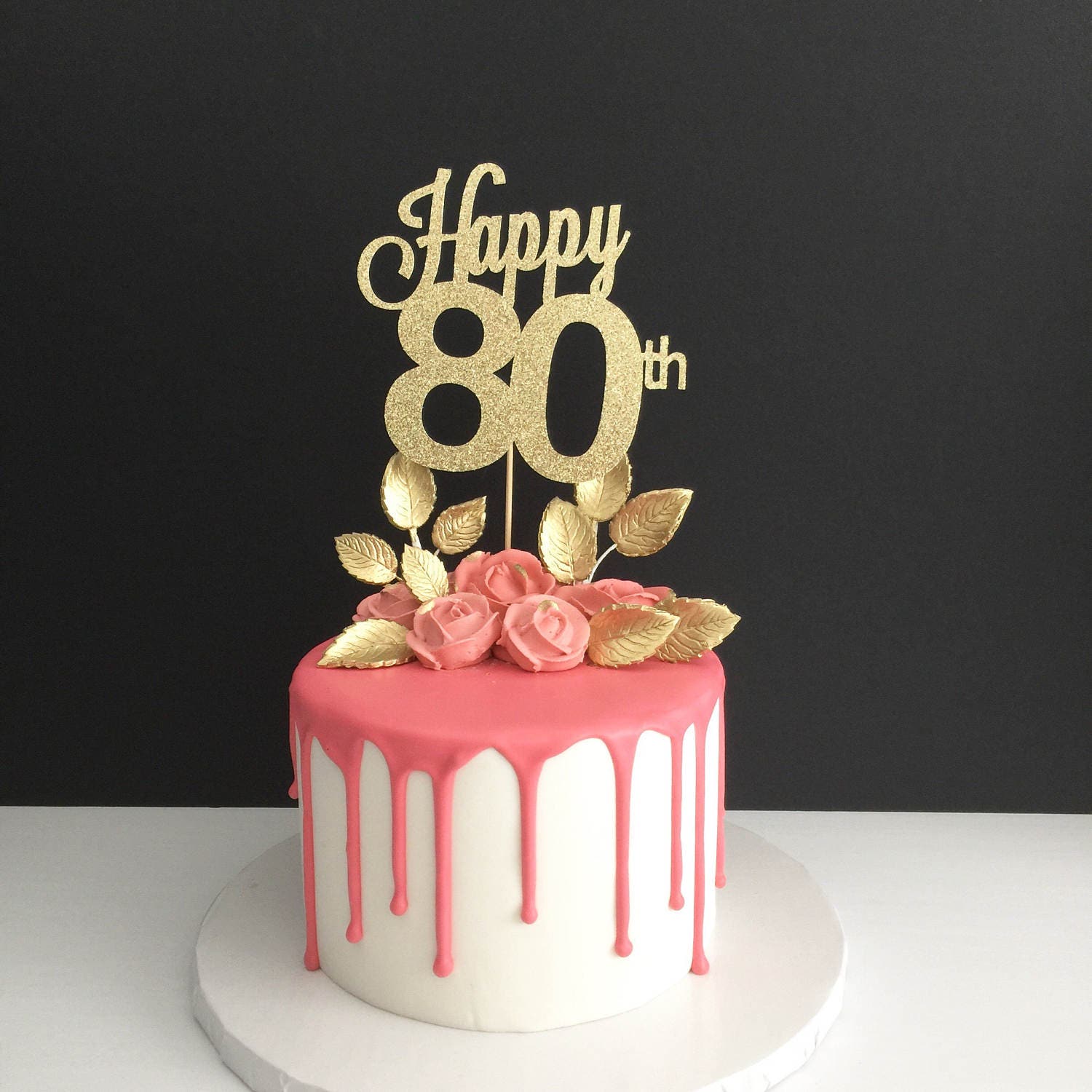 ANY AGE 80th Birthday Cake Topper, Happy 80th Cake Topper