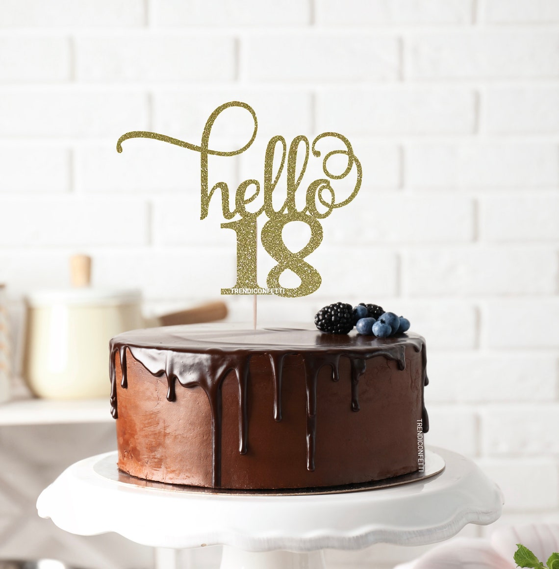 Hello 18 Cake Topper, Any Age Cake Topper, 18th Birthday Cake Topper ...
