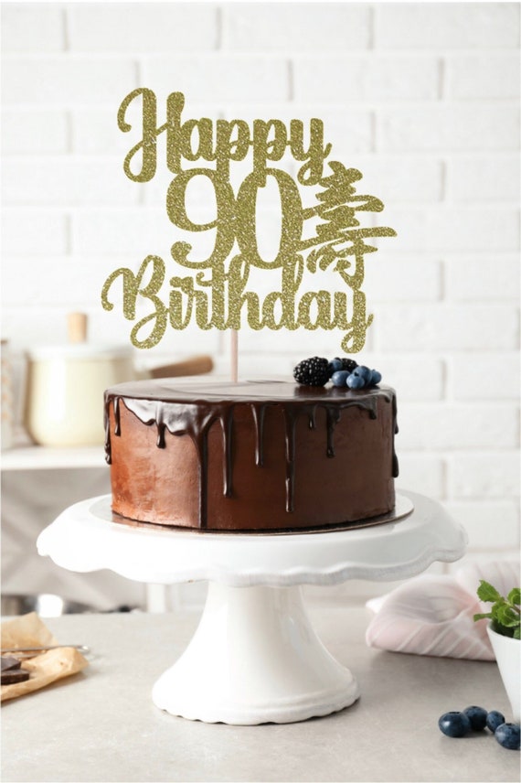 Any Age Happy Birthday Cake Topper Longevity Chinese Cake Etsy