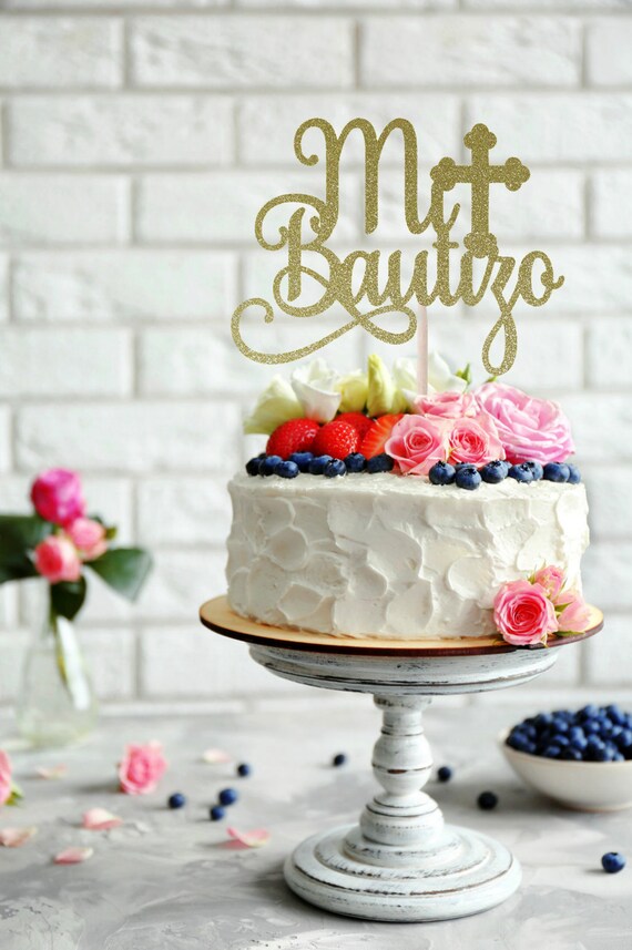 Mi Bautizo Cake Topper Baptism Cake Topper God Bless Cake Etsy