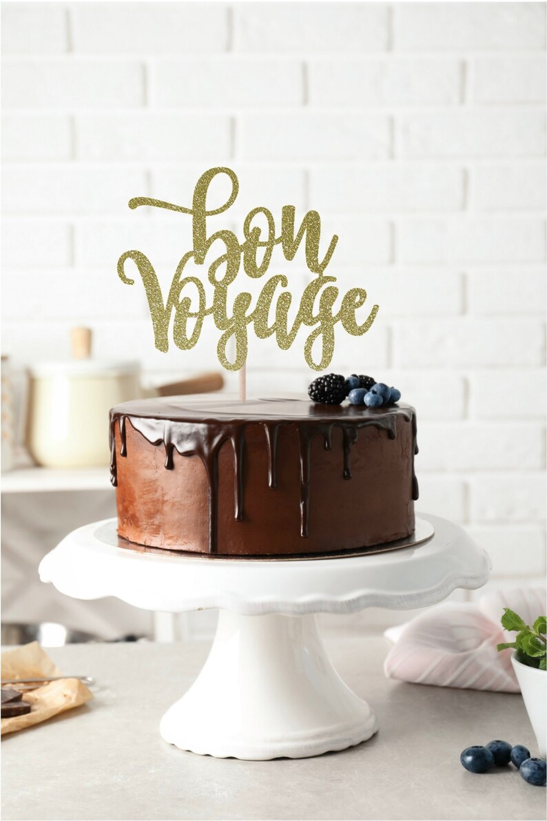 Bon Voyage Cake Topper Going Away Party Cake Topper Etsy