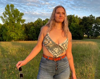Crochet triangle top