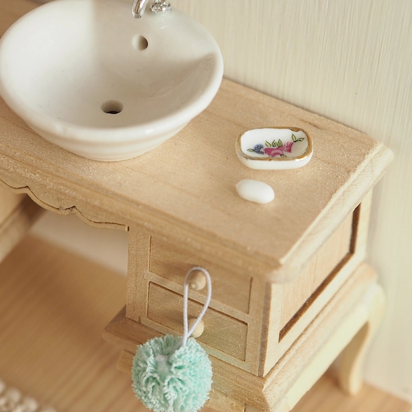 Miniature Dollhouse Soap Dish - Dollhouse Bathroom Accessories - Miniature Bath