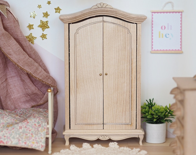 Miniature Wardrobe Dollhouse Armoire French Wardrobe Dollhouse Furniture Maileg Wardrobe Etsy
