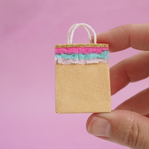 Miniature Gift Bag - Dollhouse Shopping Bag - Maileg Bag - Paper Grocery Bag