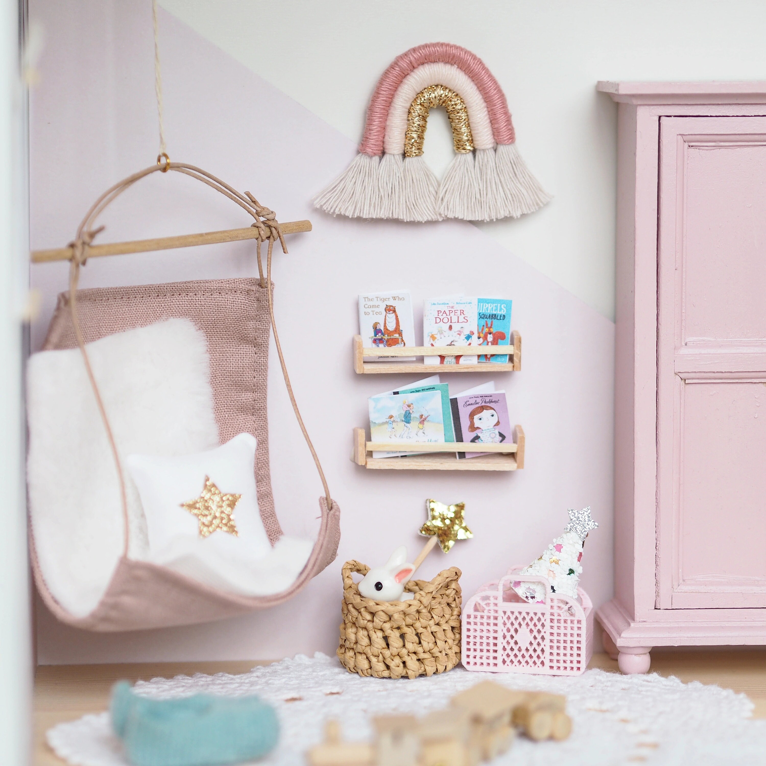 Modern Miniature Dollhouse Macrame Rainbow Wall Hanging Etsy