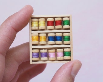 Miniature Cotton Reels in Box - Miniature Cottons - Dollhouse Sewing Threads