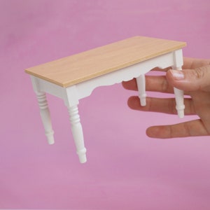 Miniature Dollhouse Table - Dining Table - Kitchen Table - Wooden Table - Modern Dollhouse Furniture