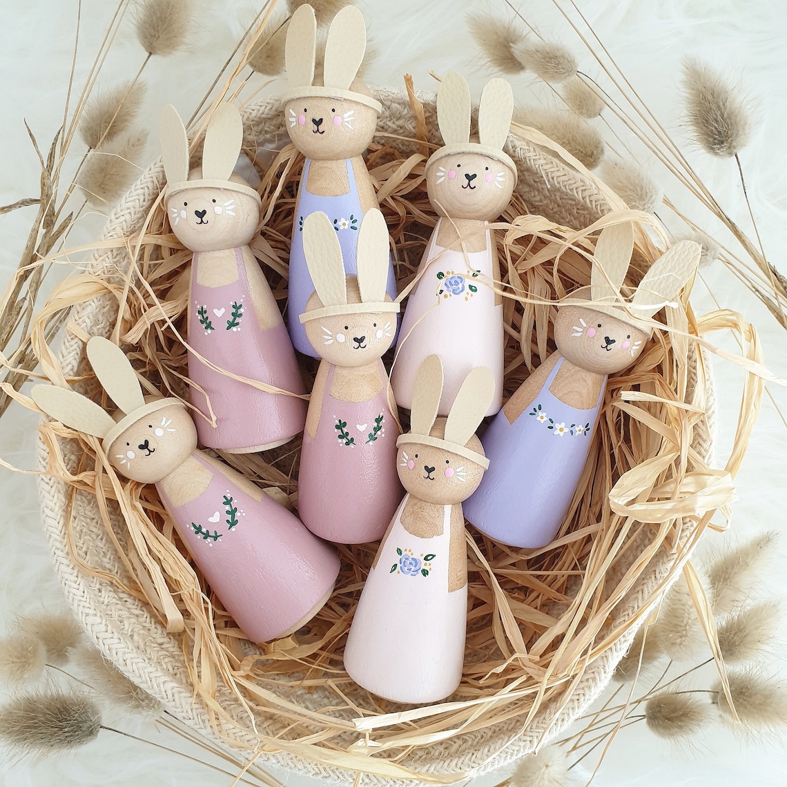 Peg Doll Bunny Girl Rabbit Doll Easter Decor New Baby | Etsy