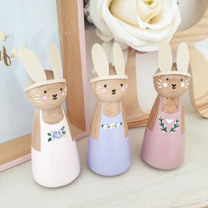 Peg Doll Bunny Girl Konijn pop Pasen Decor Nieuwe Baby Gift afbeelding 5