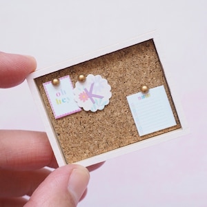 Miniature Pinboard - Dollhouse Memo board - Notice board - Dollhouse Study Accessories - Craft Room