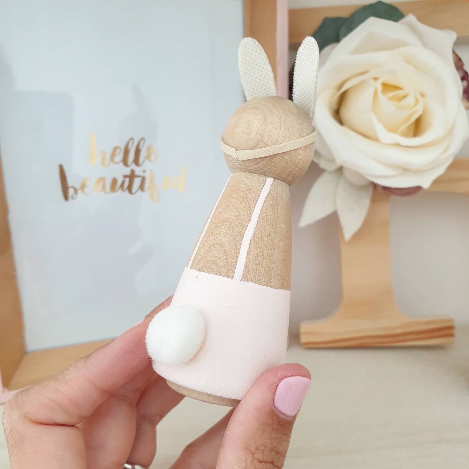 Peg Doll Bunny Girl Rabbit Doll Easter Decor New Baby | Etsy