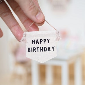 Happy Birthday Miniature Dollhouse Banner - Party Decoration - Modern Dollhouse - Maileg Accessories