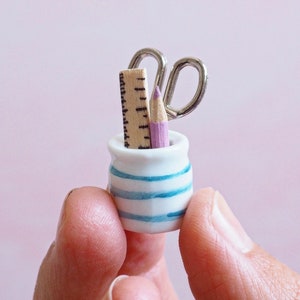 Miniature Pen Pot - Dollhouse Desk Accessories - Dollhouse Study - Miniature Stationary