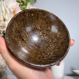 3.9" 98 mm Bronzite Bowl, Bronzite Cup, Bronzite Dish, Natural Stone, Variety of Enstatite #174