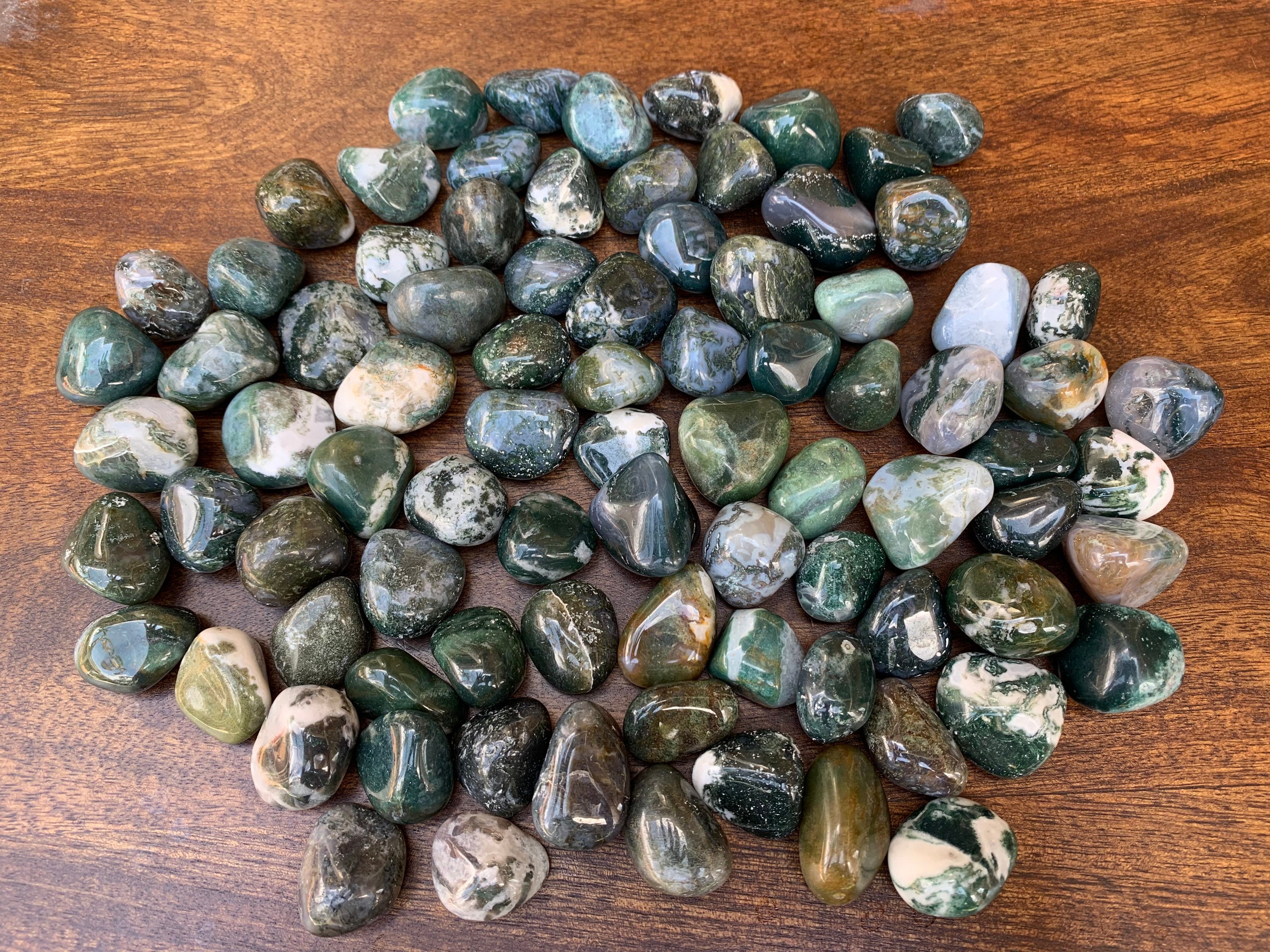 Moss Agate Tumbled Moss Agate Moss Agate Crystal Etsy