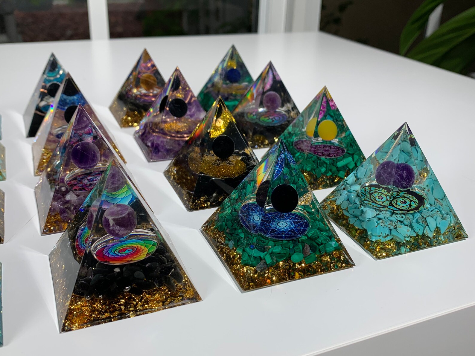 Orgonite Pyramid Orgonite Crystal and Copper Pyramid Crystal Etsy