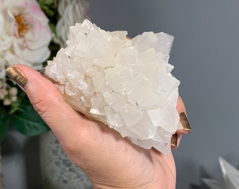 3.6" 92 mm Natural Premium Calcite Flower, Trigonal Calcite Cluster, Scalenohedron Calcite Cluster #307