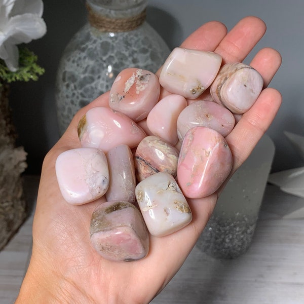 Large Pink Opal Tumble, Natural Pink Opal, Polished Pink Opal, Pink Opal, Opal, Opal Specimen