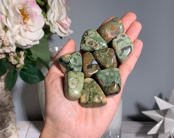 Rainforest Jasper, Rhyolite, Tumbled Rhyolite