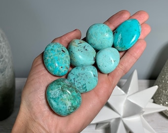 Peruvian Turquoise, Natural Turquoise, Tumbled Turquoise, *Some Naturally FLAWED