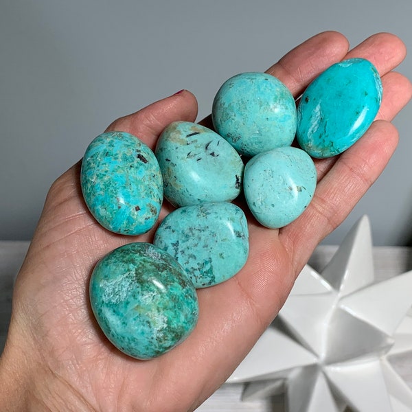 Peruvian Turquoise, Natural Turquoise, Tumbled Turquoise, *Some Naturally FLAWED