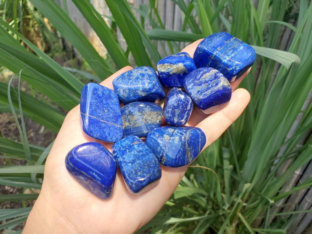 Large Grade A Lapis Lazuli, Tumbled Lapis Lazuli, Pyrite Inclusions, …
